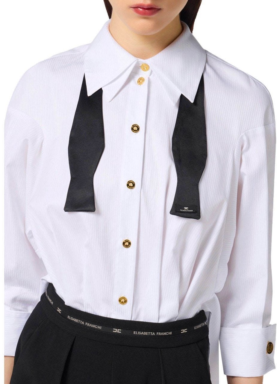 Elisabetta Franchi ELISABETTA FRANCHI BICOLOR JUMPSUIT WITH NECKTIE Wit