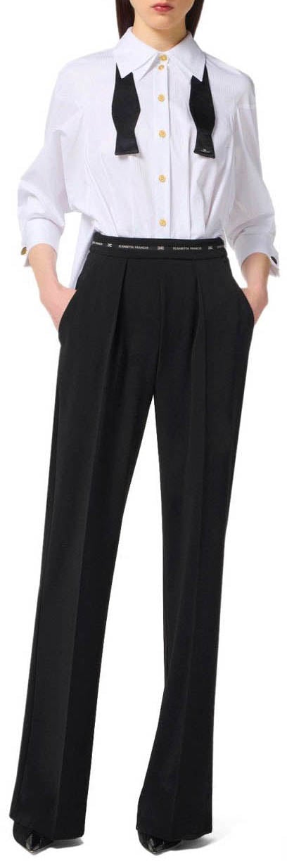 Elisabetta Franchi ELISABETTA FRANCHI BICOLOR JUMPSUIT WITH NECKTIE Wit