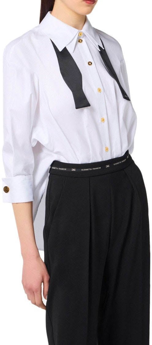 Elisabetta Franchi ELISABETTA FRANCHI BICOLOR JUMPSUIT WITH NECKTIE Wit