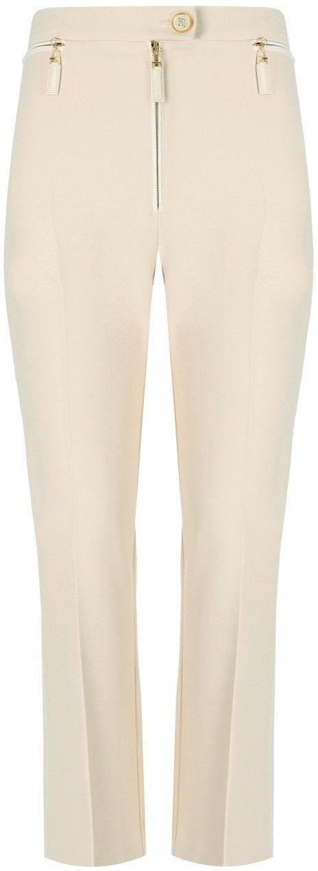 Elisabetta Franchi ELISABETTA FRANCHI MILK ZIPPED PANTS Wit