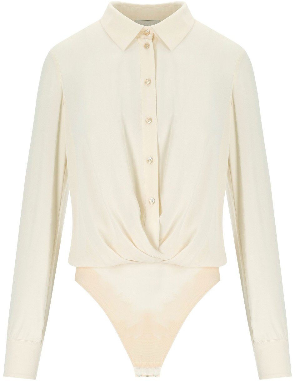 Elisabetta Franchi ELISABETTA FRANCHI MILK BODYSUIT SHIRT Wit