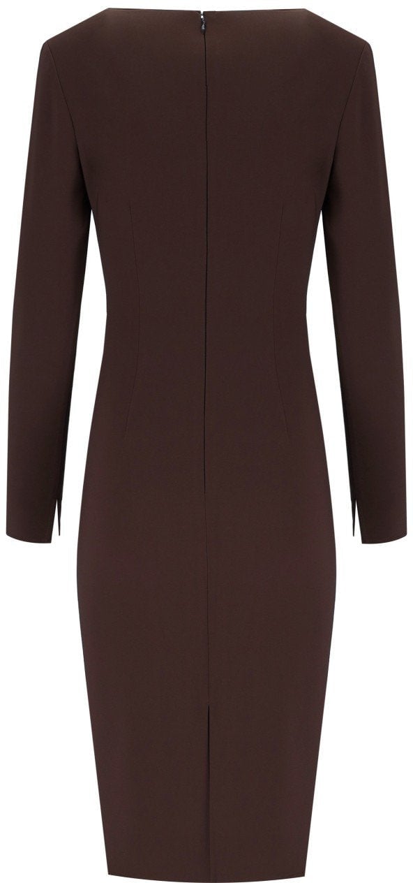 Elisabetta Franchi ELISABETTA FRANCHI COFFEE SHEAT DRESS WITH TASSELS Bruin