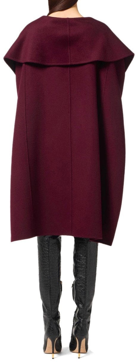 Elisabetta Franchi ELISABETTA FRANCHI MERLOT BELTED CAPE Rood