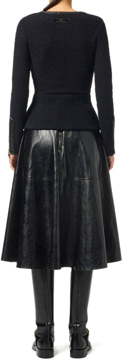 Elisabetta Franchi ELISABETTA FRANCHI LEATHER-EFFECT SKIRT Zwart