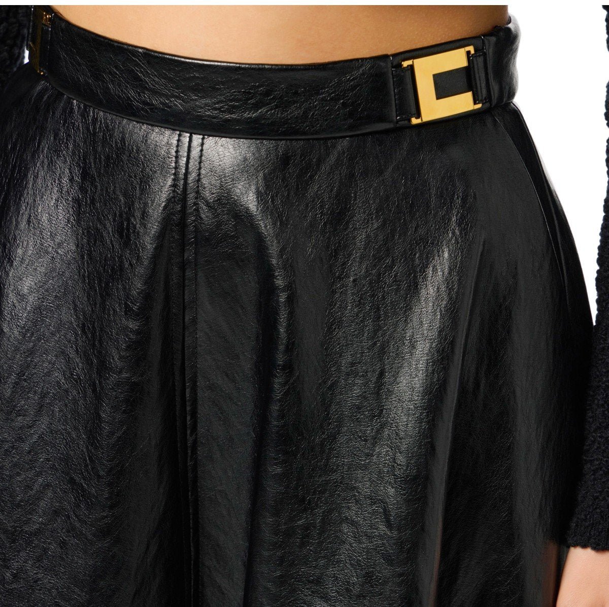 Elisabetta Franchi ELISABETTA FRANCHI LEATHER-EFFECT SKIRT Zwart