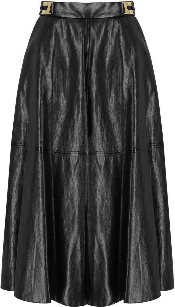 Elisabetta Franchi ELISABETTA FRANCHI LEATHER-EFFECT SKIRT Zwart