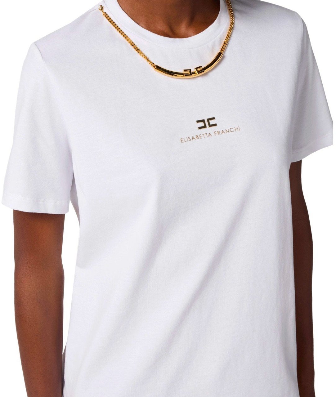Elisabetta Franchi ELISABETTA FRANCHI T-SHIRT WITH JEWEL Wit