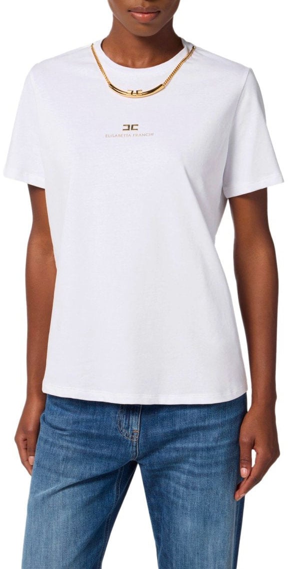 Elisabetta Franchi ELISABETTA FRANCHI T-SHIRT WITH JEWEL Wit