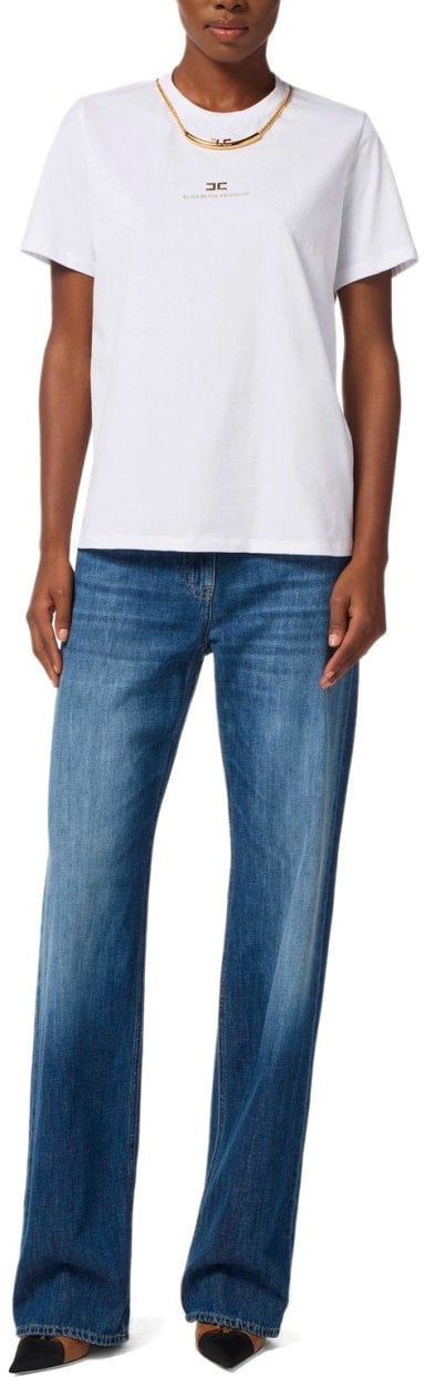 Elisabetta Franchi ELISABETTA FRANCHI T-SHIRT WITH JEWEL Wit