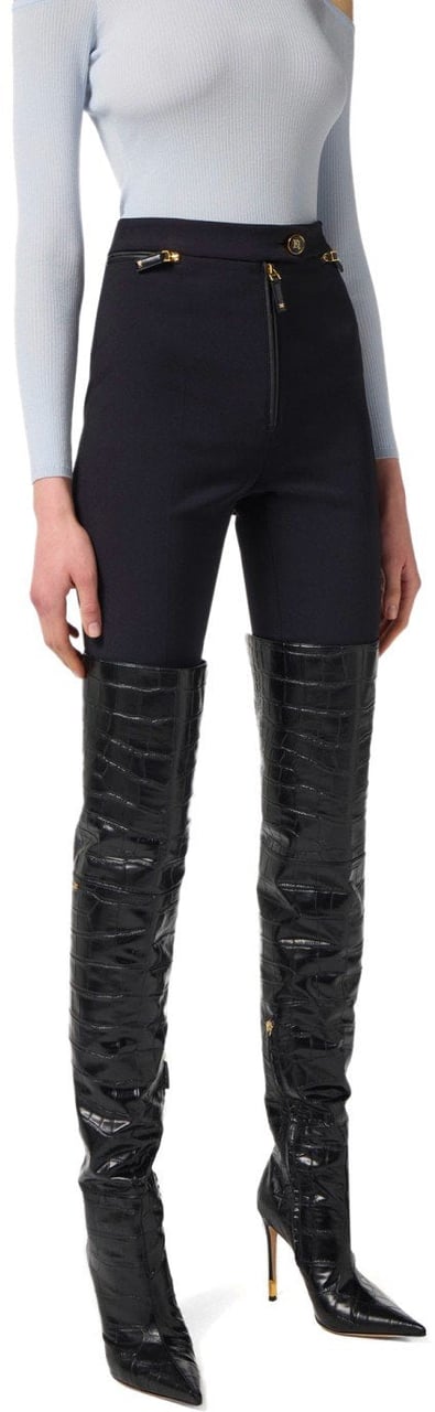 Elisabetta Franchi ELISABETTA FRANCHI ZIPPED PANTS Zwart