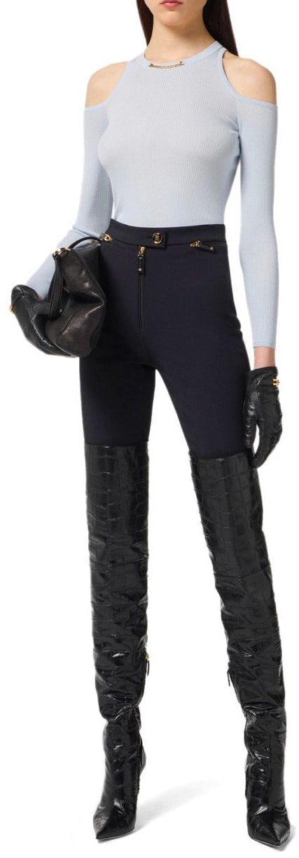 Elisabetta Franchi ELISABETTA FRANCHI ZIPPED PANTS Zwart