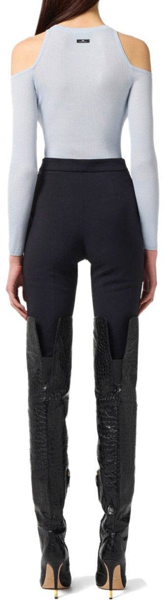 Elisabetta Franchi ELISABETTA FRANCHI ZIPPED PANTS Zwart