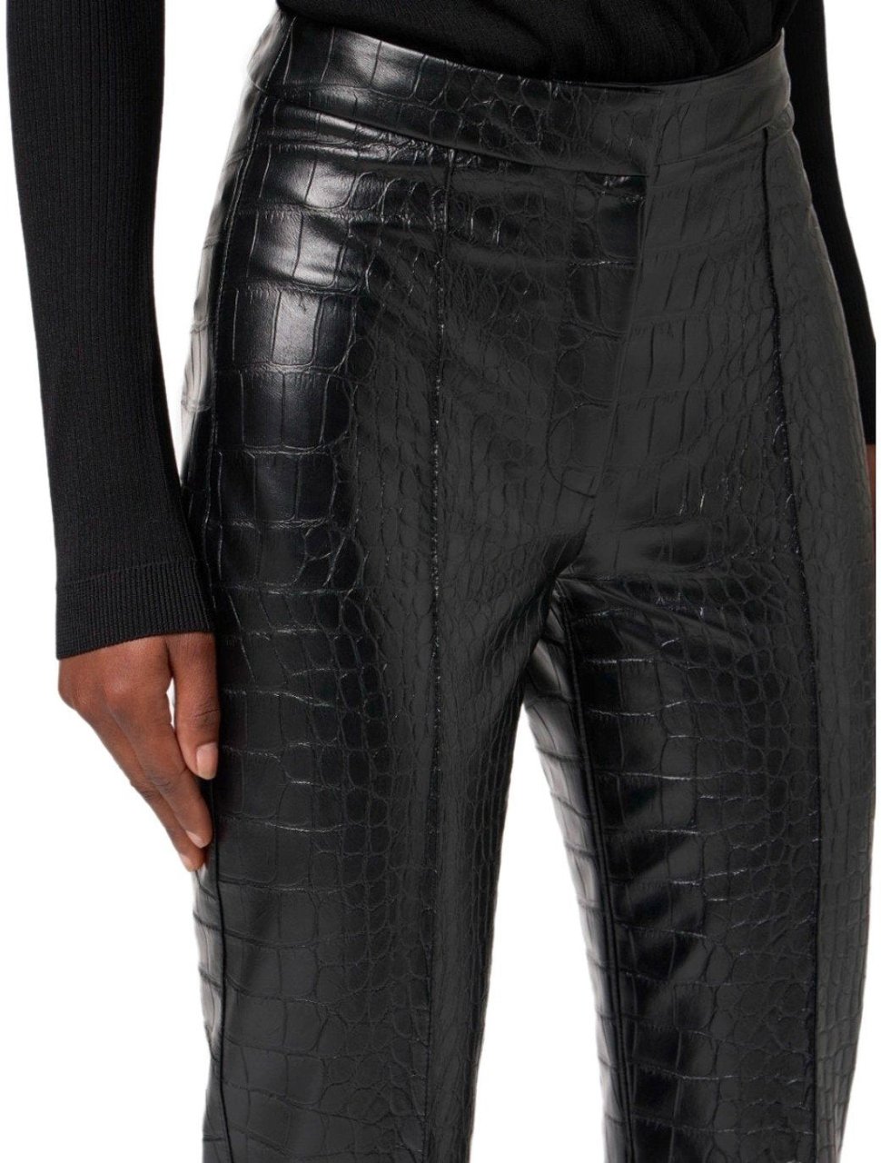 Elisabetta Franchi ELISABETTA FRANCHI PANTS WITH CROCO-PRINT Zwart