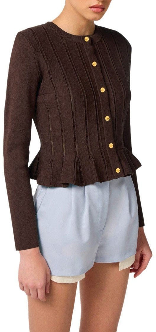 Elisabetta Franchi ELISABETTA FRANCHI COFFEE CARDIGAN Bruin