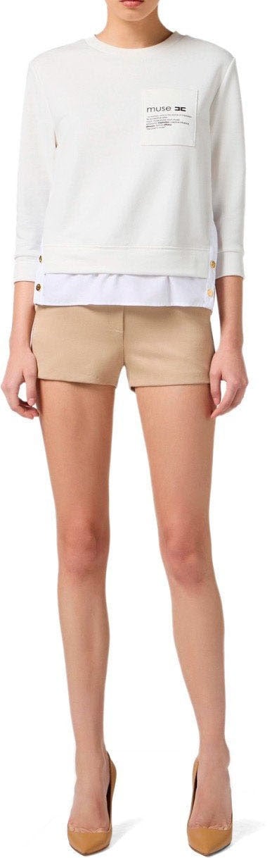 Elisabetta Franchi ELISABETTA FRANCHI IVORY SWEATSHIRT Wit