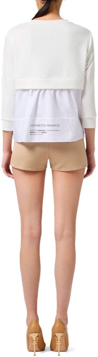 Elisabetta Franchi ELISABETTA FRANCHI IVORY SWEATSHIRT Wit