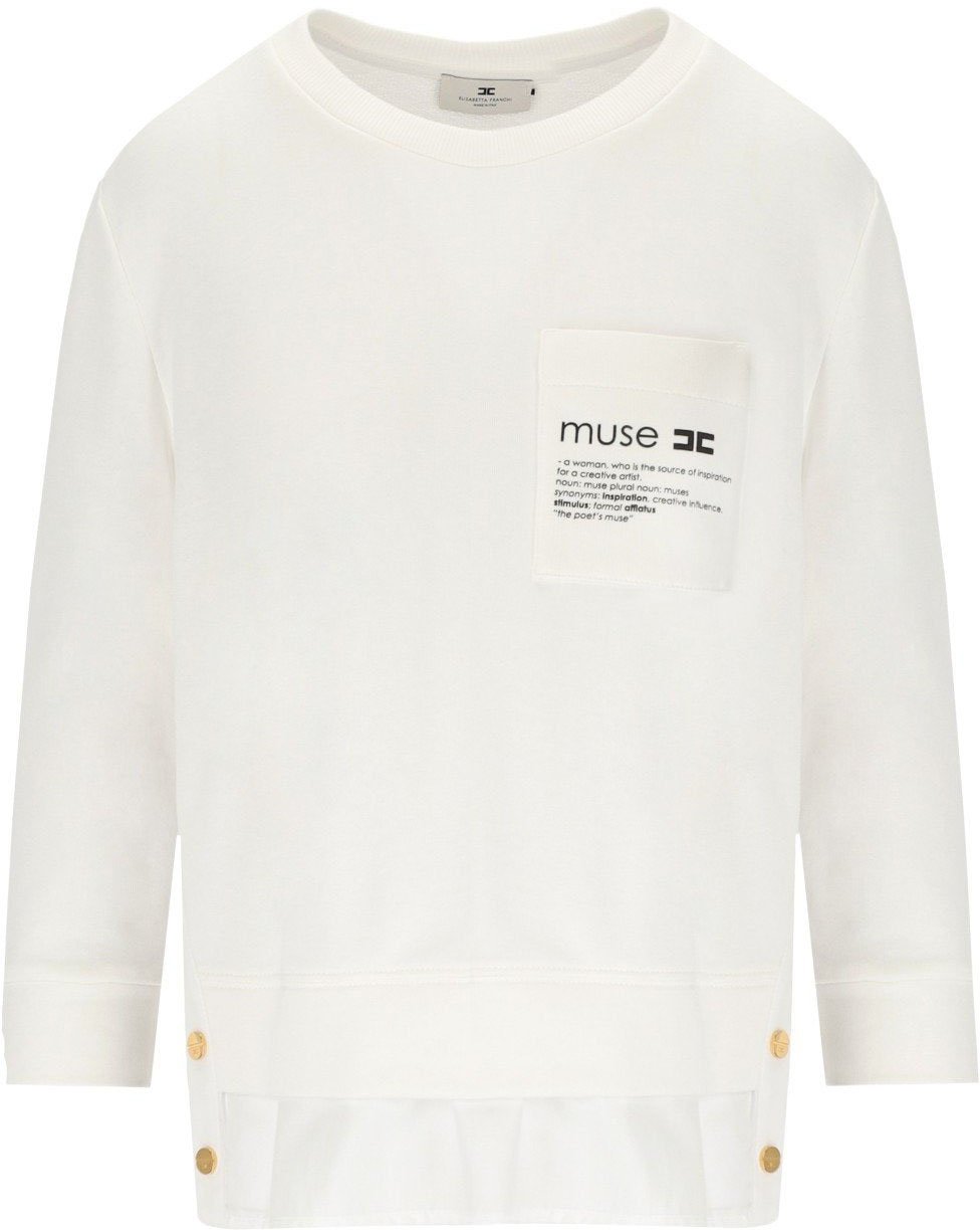 Elisabetta Franchi ELISABETTA FRANCHI IVORY SWEATSHIRT Wit