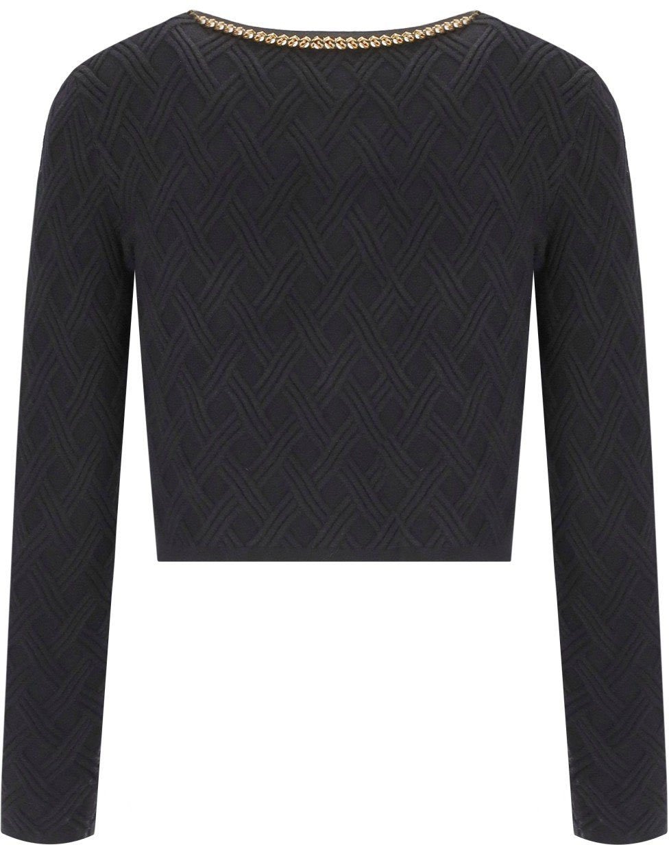 Elisabetta Franchi ELISABETTA FRANCHI CROP CARDIGAN Zwart