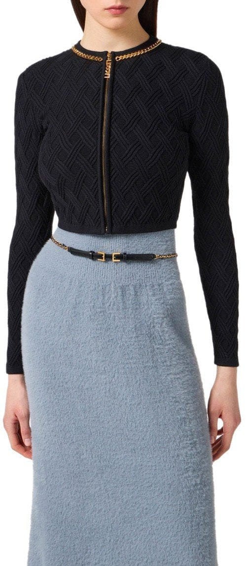 Elisabetta Franchi ELISABETTA FRANCHI CROP CARDIGAN Zwart