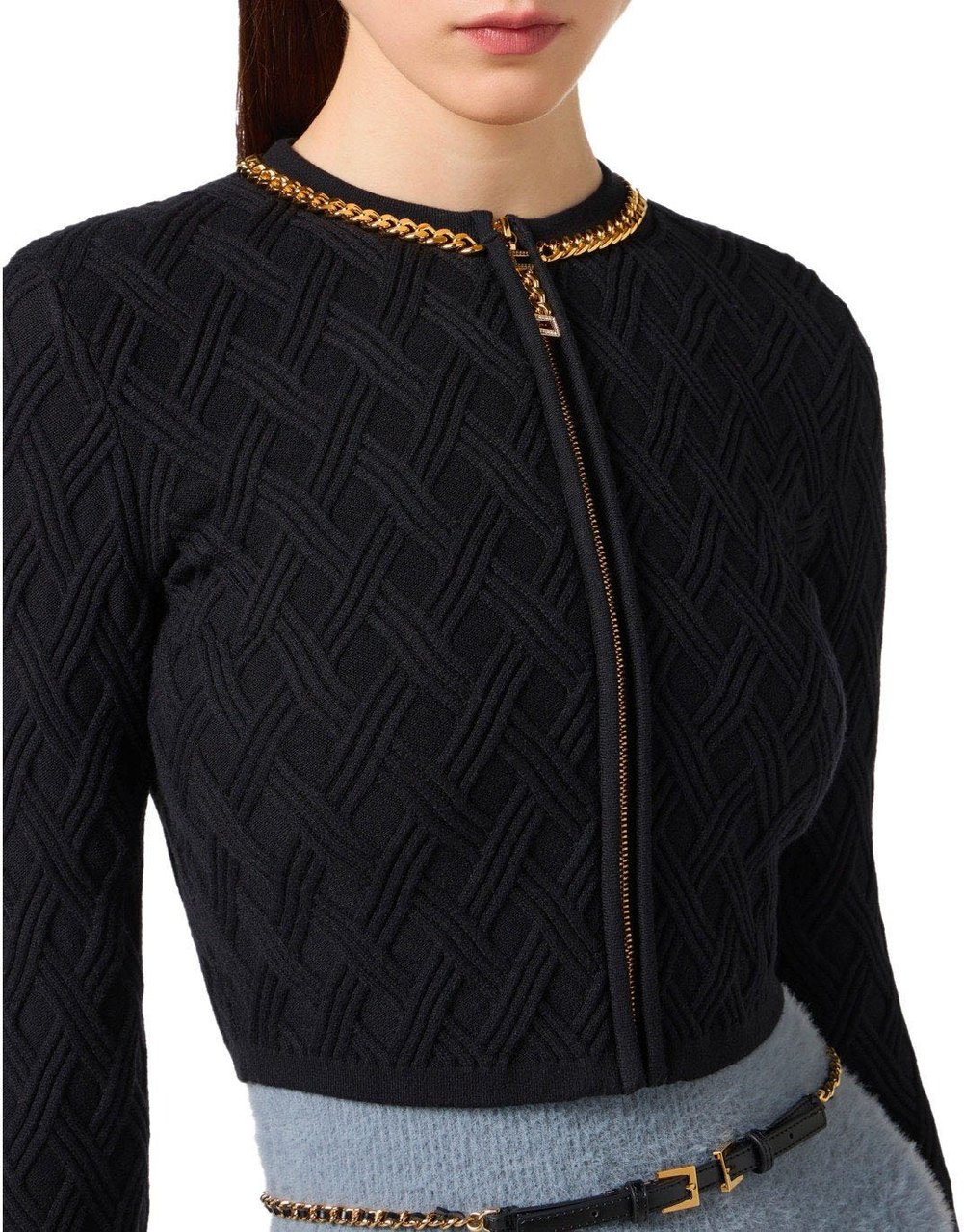 Elisabetta Franchi ELISABETTA FRANCHI CROP CARDIGAN Zwart
