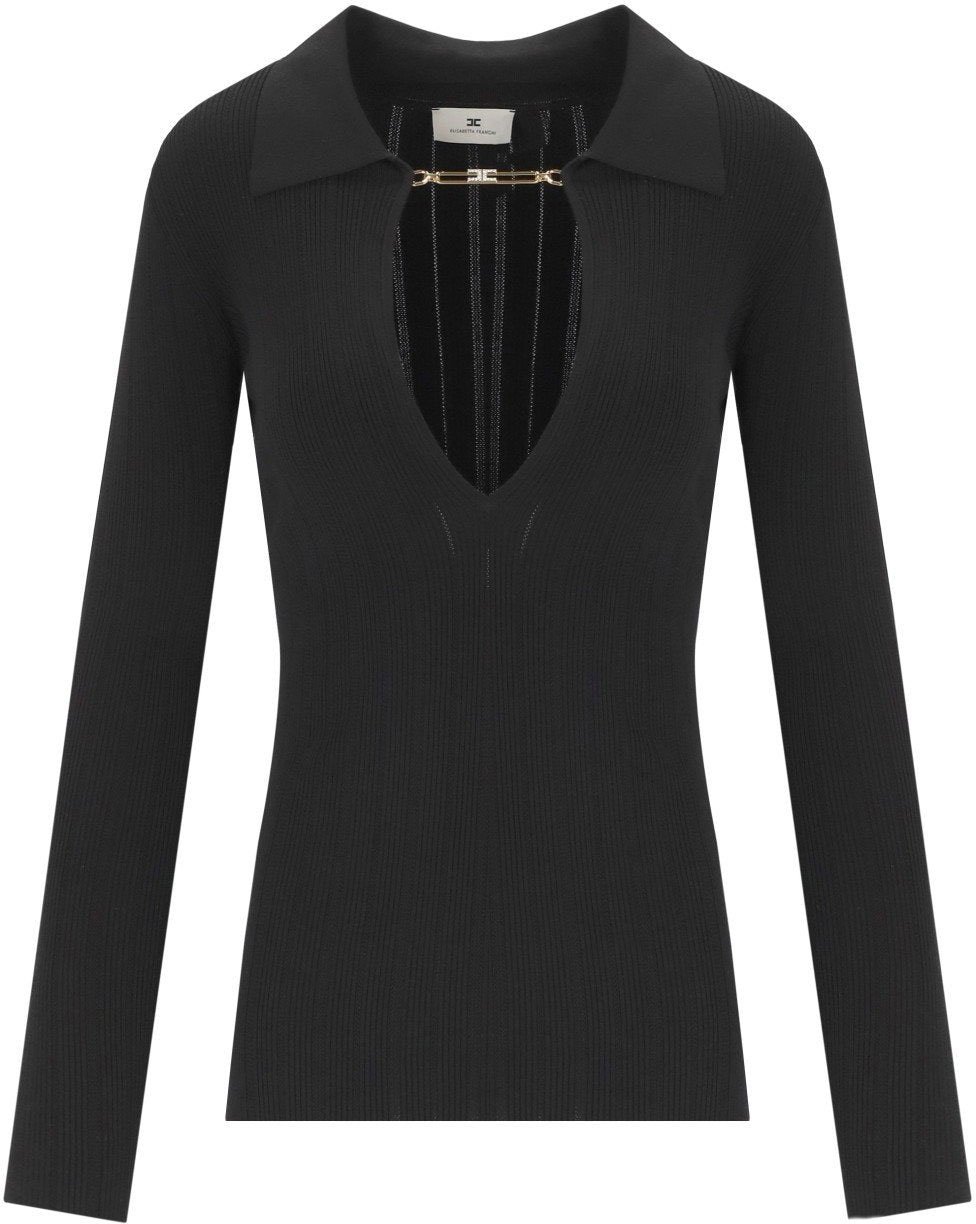 Elisabetta Franchi ELISABETTA FRANCHI POLO SWEATER Zwart