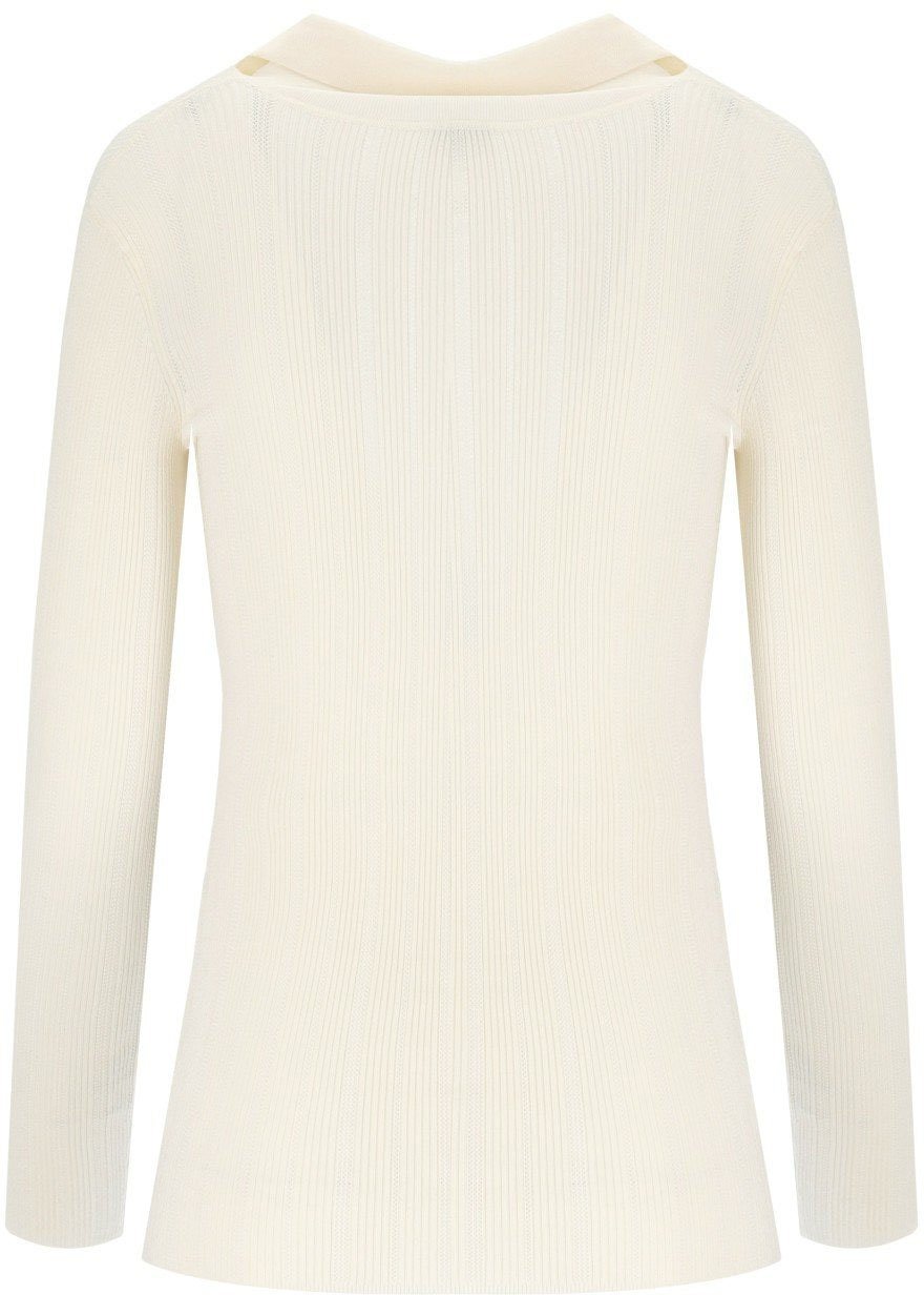 Elisabetta Franchi ELISABETTA FRANCHI MILK POLO PULLOVER Wit