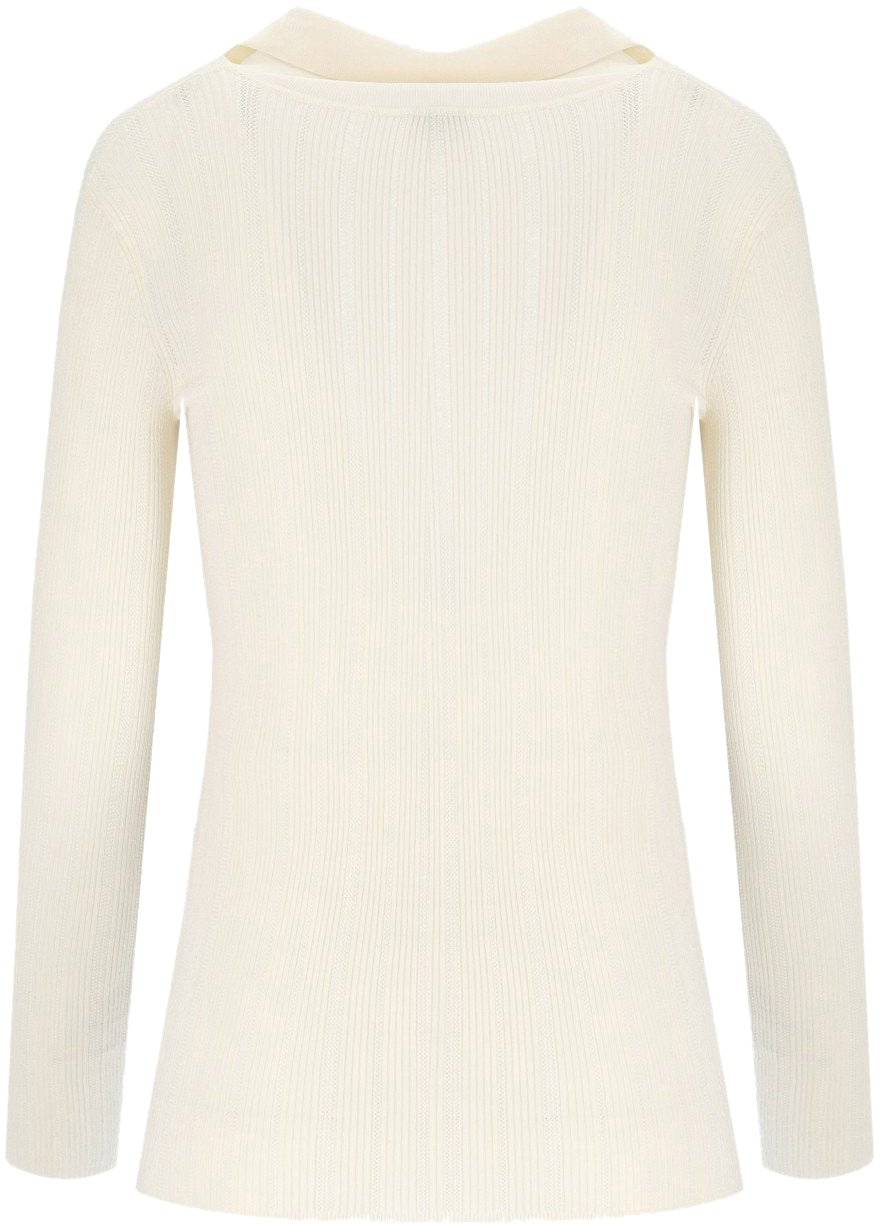 Elisabetta Franchi ELISABETTA FRANCHI MILK POLO PULLOVER Wit