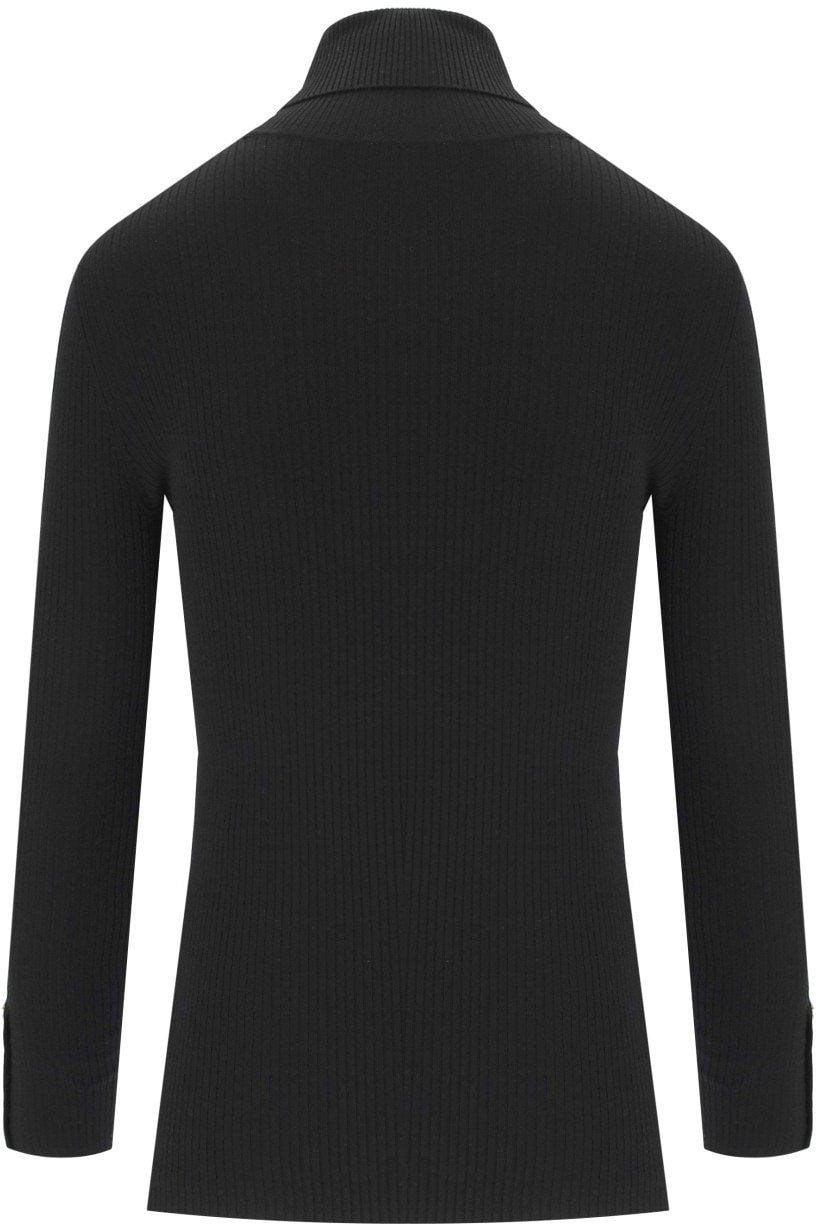 Elisabetta Franchi ELISABETTAFRANCHI RIBBED TURTLENECK SWEATER Zwart