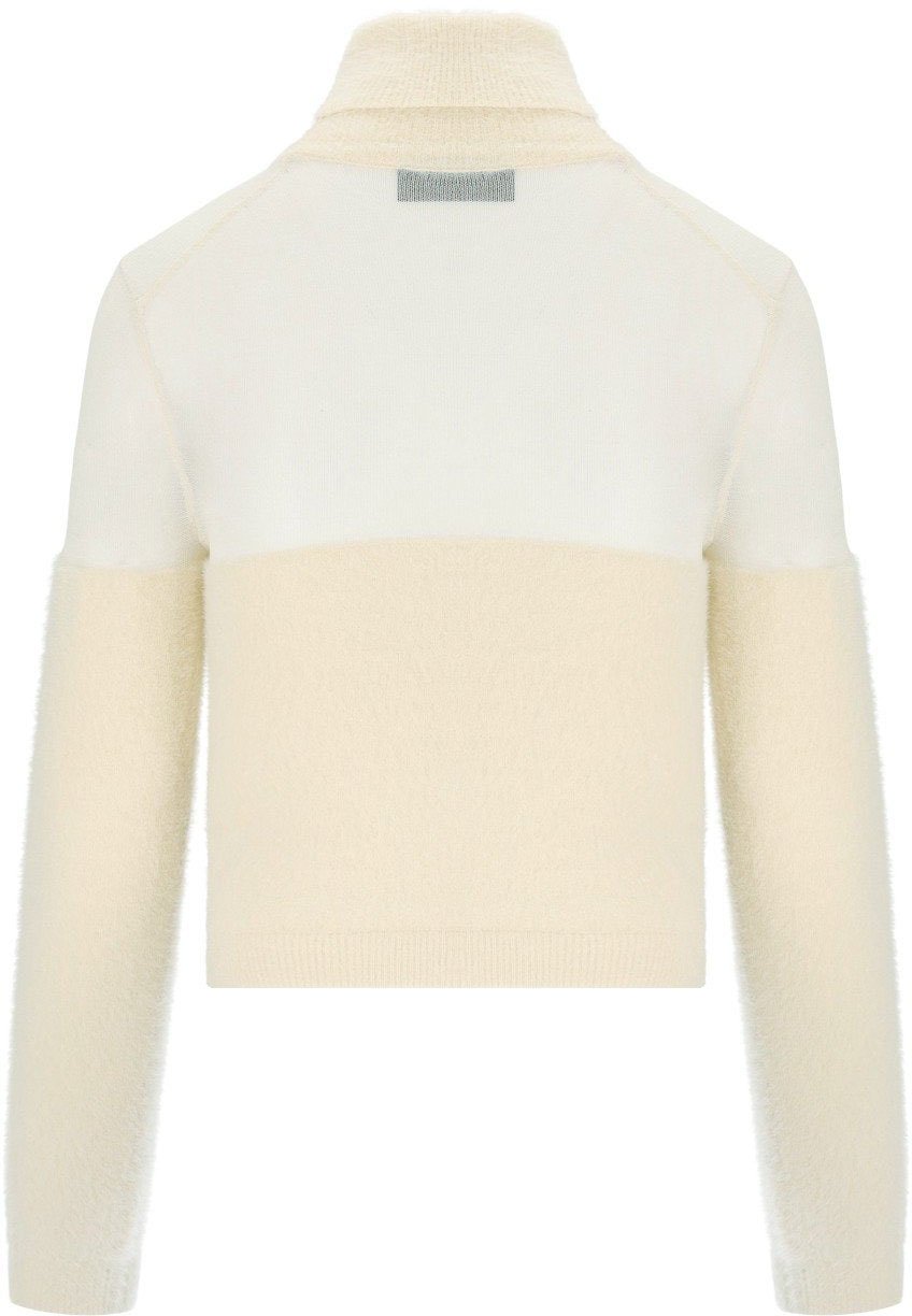 Elisabetta Franchi ELISABETTA FRANCHI MILK CROPPED TURTLENECK SWEATER Wit
