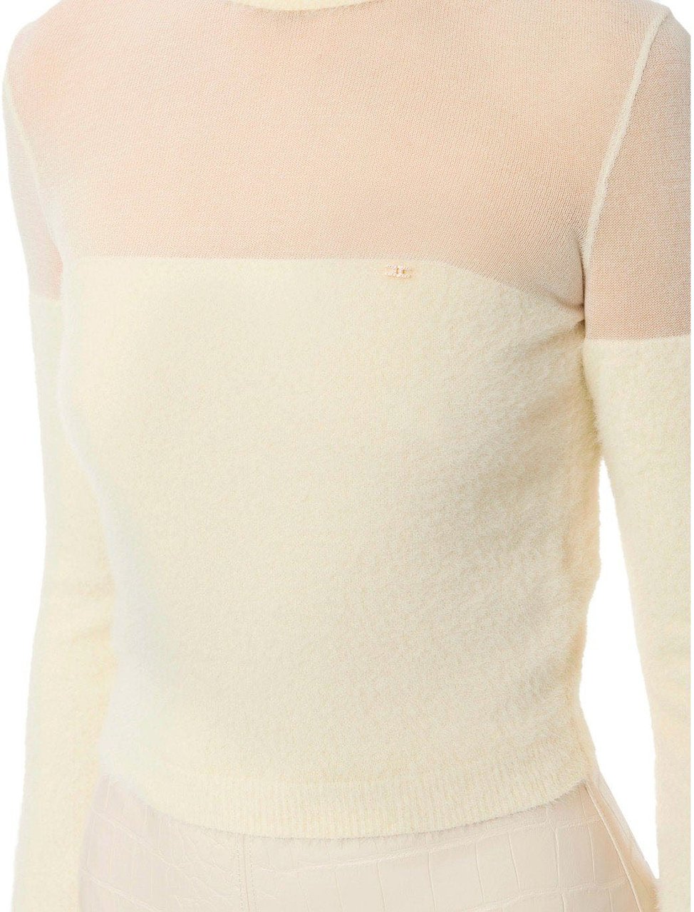 Elisabetta Franchi ELISABETTA FRANCHI MILK CROPPED TURTLENECK SWEATER Wit