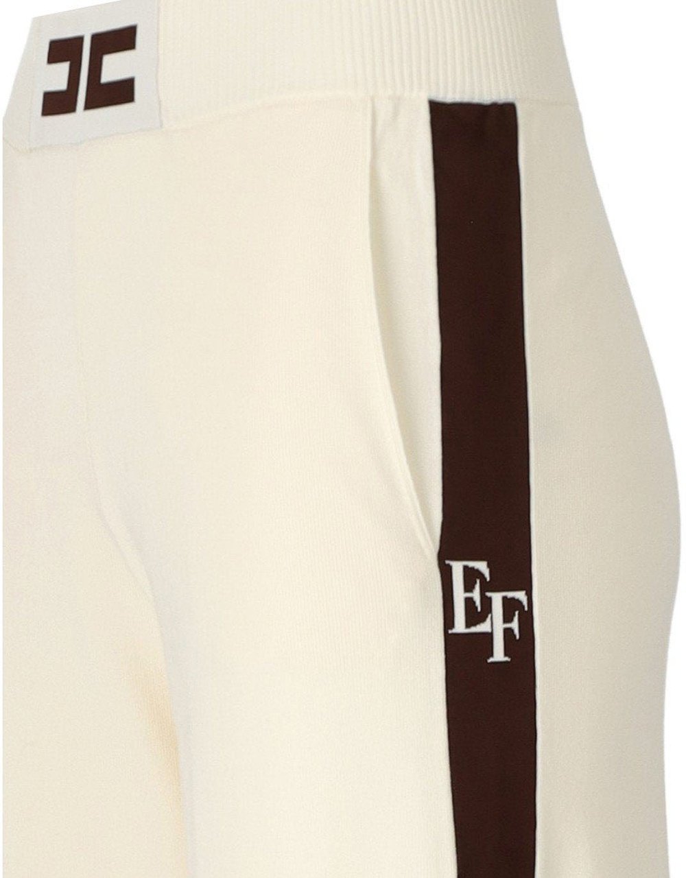 Elisabetta Franchi ELISABETTA FRANCHI MILK COFFEE KNITTED PANTS Wit
