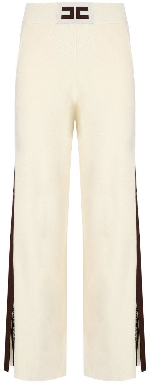 Elisabetta Franchi ELISABETTA FRANCHI MILK COFFEE KNITTED PANTS Wit