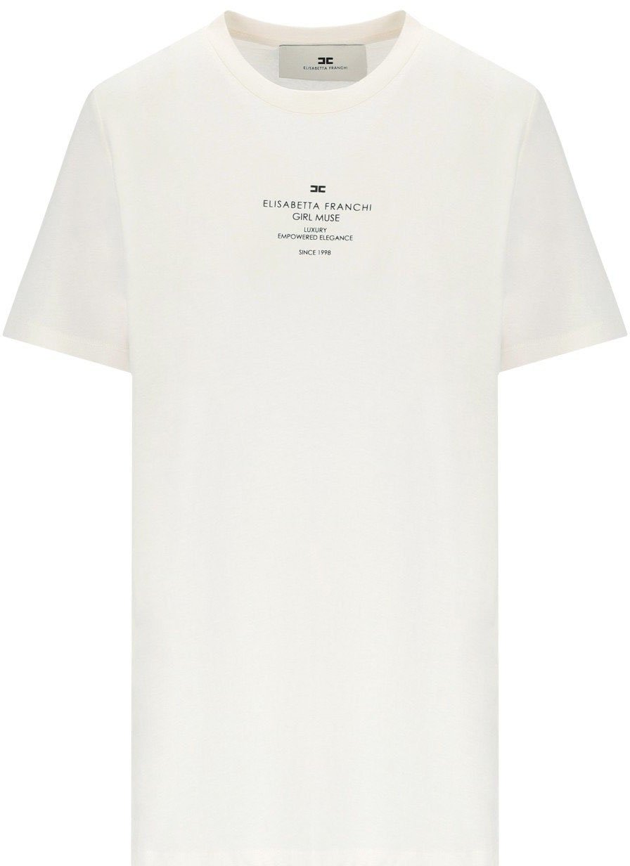 Elisabetta Franchi ELISABETTA FRANCHI T-SHIRT WITH LOGO Wit