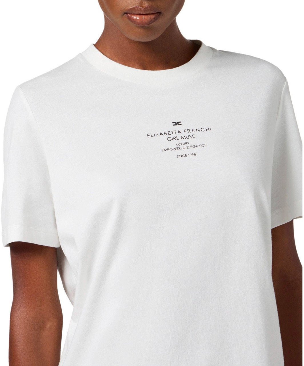 Elisabetta Franchi ELISABETTA FRANCHI T-SHIRT WITH LOGO Wit