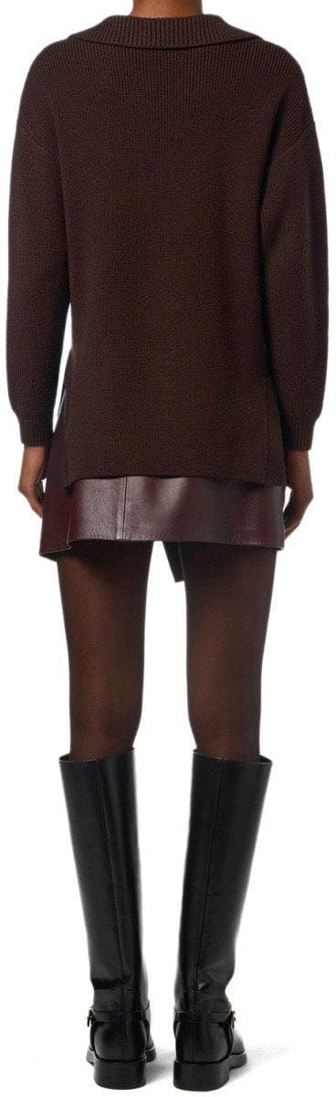 Elisabetta Franchi ELISABETTA FRANCHI COFFEE POLO SWEATER Bruin