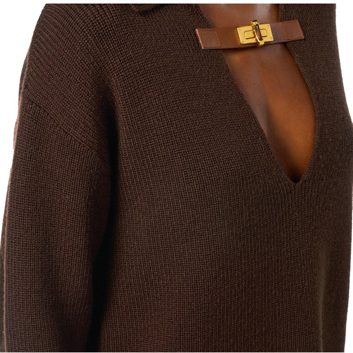 Elisabetta Franchi ELISABETTA FRANCHI COFFEE POLO SWEATER Bruin