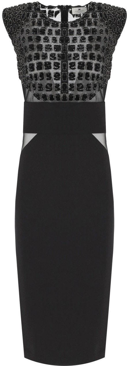 Elisabetta Franchi ELISABETTA FRANCHI MIDI DRESS WITH SEQUINS Zwart