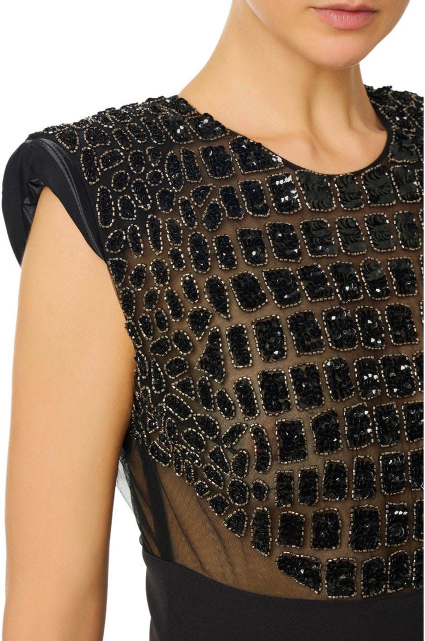 Elisabetta Franchi ELISABETTA FRANCHI MIDI DRESS WITH SEQUINS Zwart