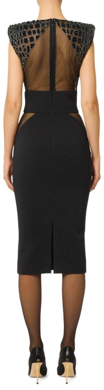 Elisabetta Franchi ELISABETTA FRANCHI MIDI DRESS WITH SEQUINS Zwart