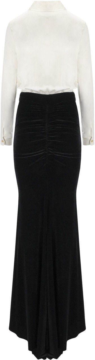 Elisabetta Franchi ELISABETTA FRANCHI RED CARPET IVORY AND BLACK DRESS Wit