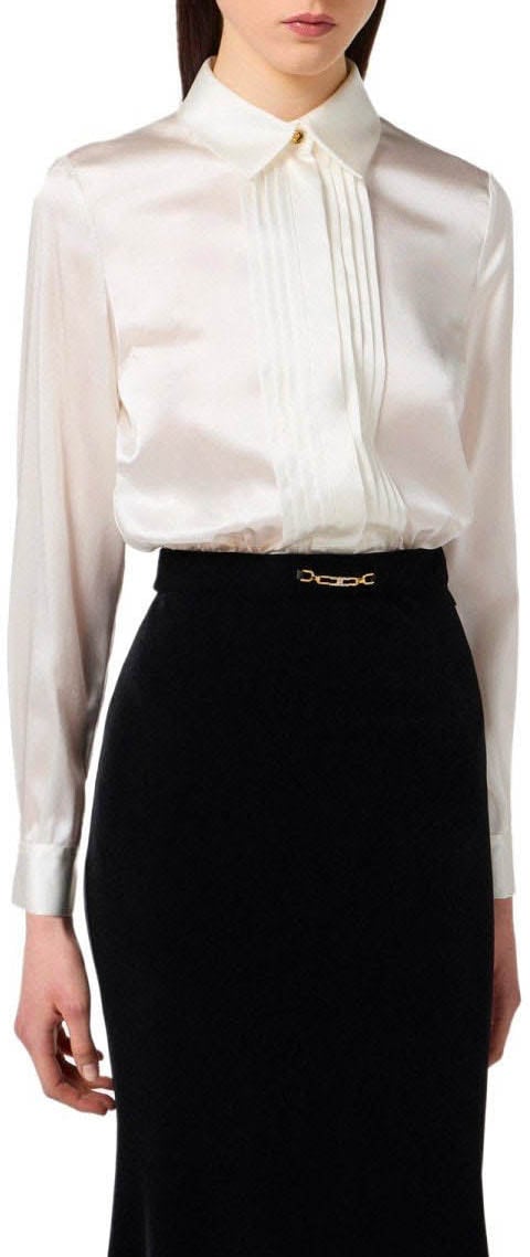 Elisabetta Franchi ELISABETTA FRANCHI RED CARPET IVORY AND BLACK DRESS Wit