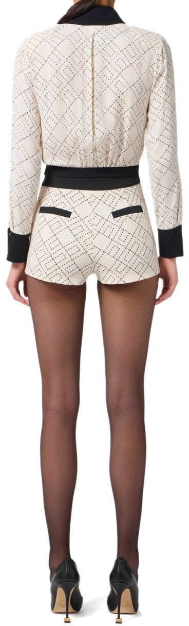 Elisabetta Franchi ELISABETTA FRANCHI MILK BICOLORED SHIRT Wit