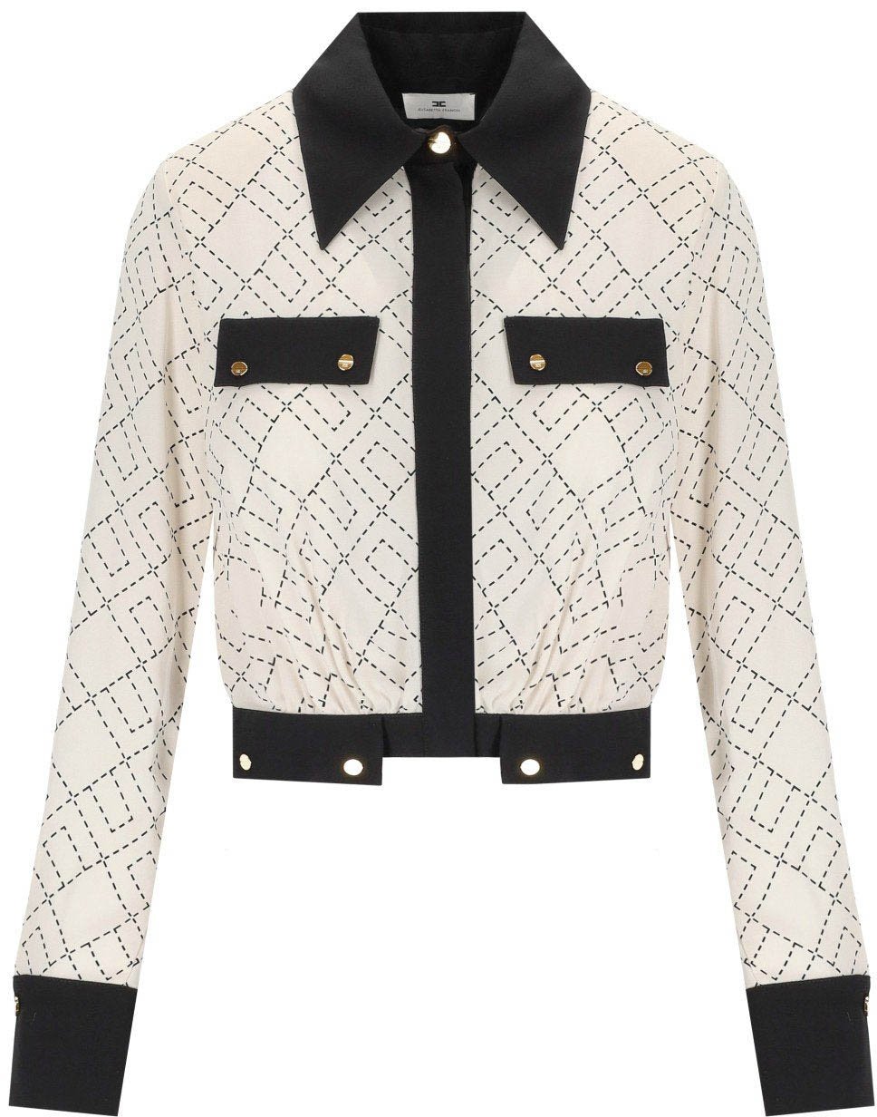 Elisabetta Franchi ELISABETTA FRANCHI MILK BICOLORED SHIRT Wit
