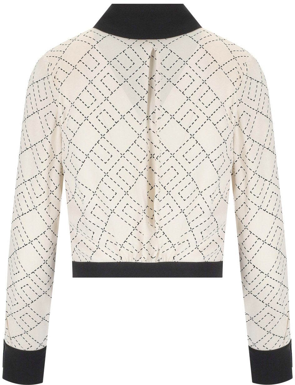 Elisabetta Franchi ELISABETTA FRANCHI MILK BICOLORED SHIRT Wit
