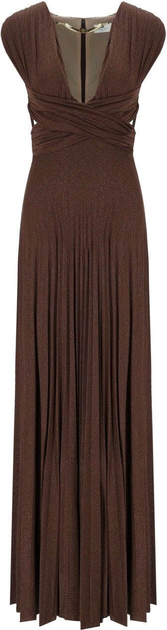 Elisabetta Franchi ELISABETTA FRANCHI RED CARPET COFFEE DRESS Bruin