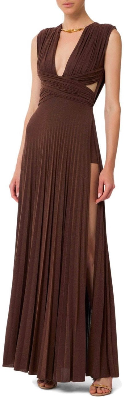 Elisabetta Franchi ELISABETTA FRANCHI RED CARPET COFFEE DRESS Bruin