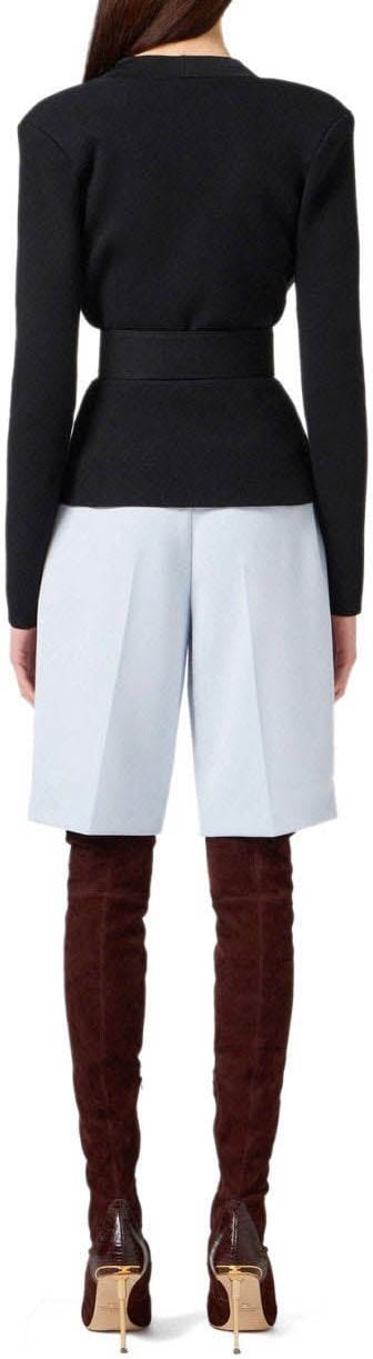 Elisabetta Franchi ELISABETTA FRANCHI KNITTED JACKET WITH BELT Zwart