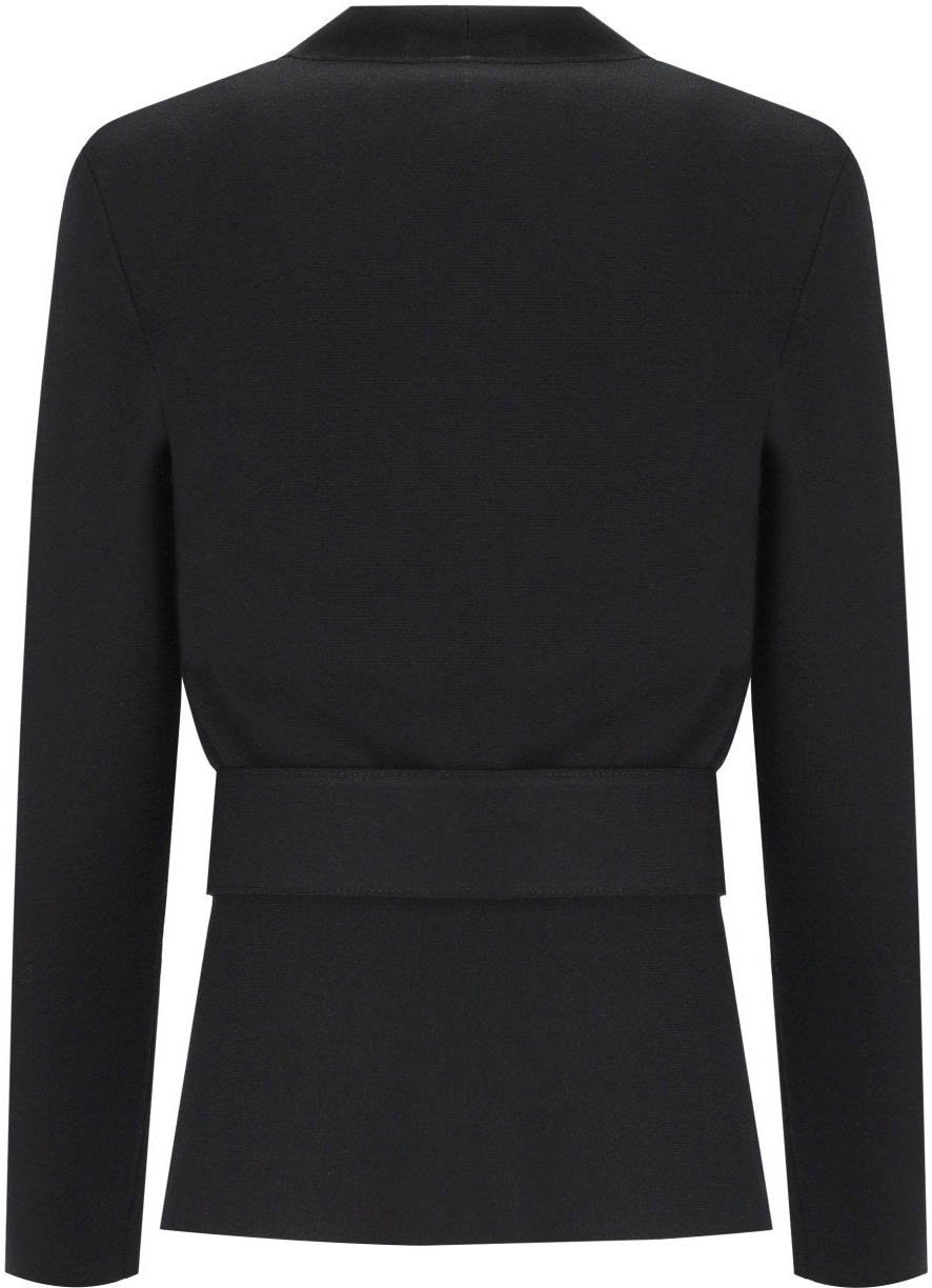 Elisabetta Franchi ELISABETTA FRANCHI KNITTED JACKET WITH BELT Zwart