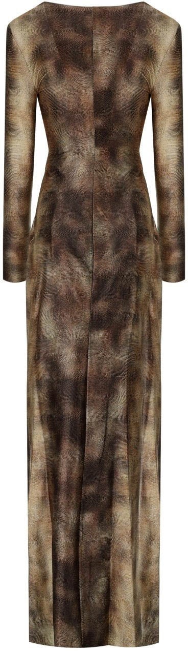 Elisabetta Franchi ELISABETTA FRANCHI RED CARPET LIZARD DRESS Dierenprint