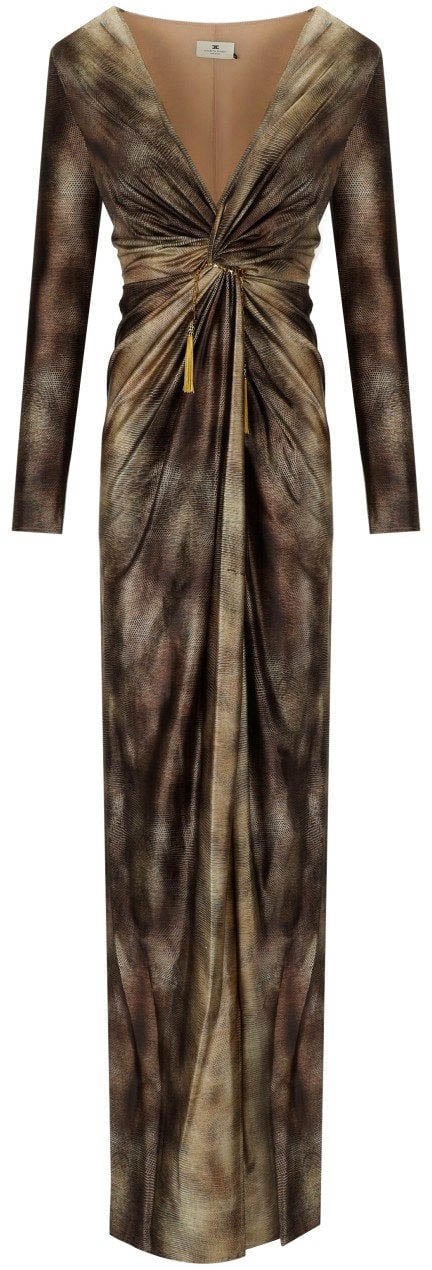 Elisabetta Franchi ELISABETTA FRANCHI RED CARPET LIZARD DRESS Dierenprint